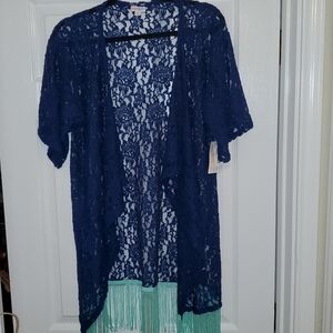𝅺nwt Lularoe Small Monroe lace open front kimono